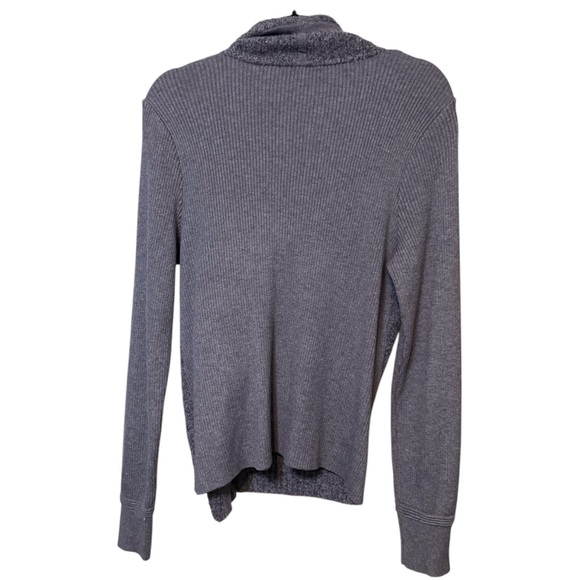 White House Black Market Sweater Wool Mixed Long Sleeves Cozy Gray Zip Up L - Picture 2 of 9